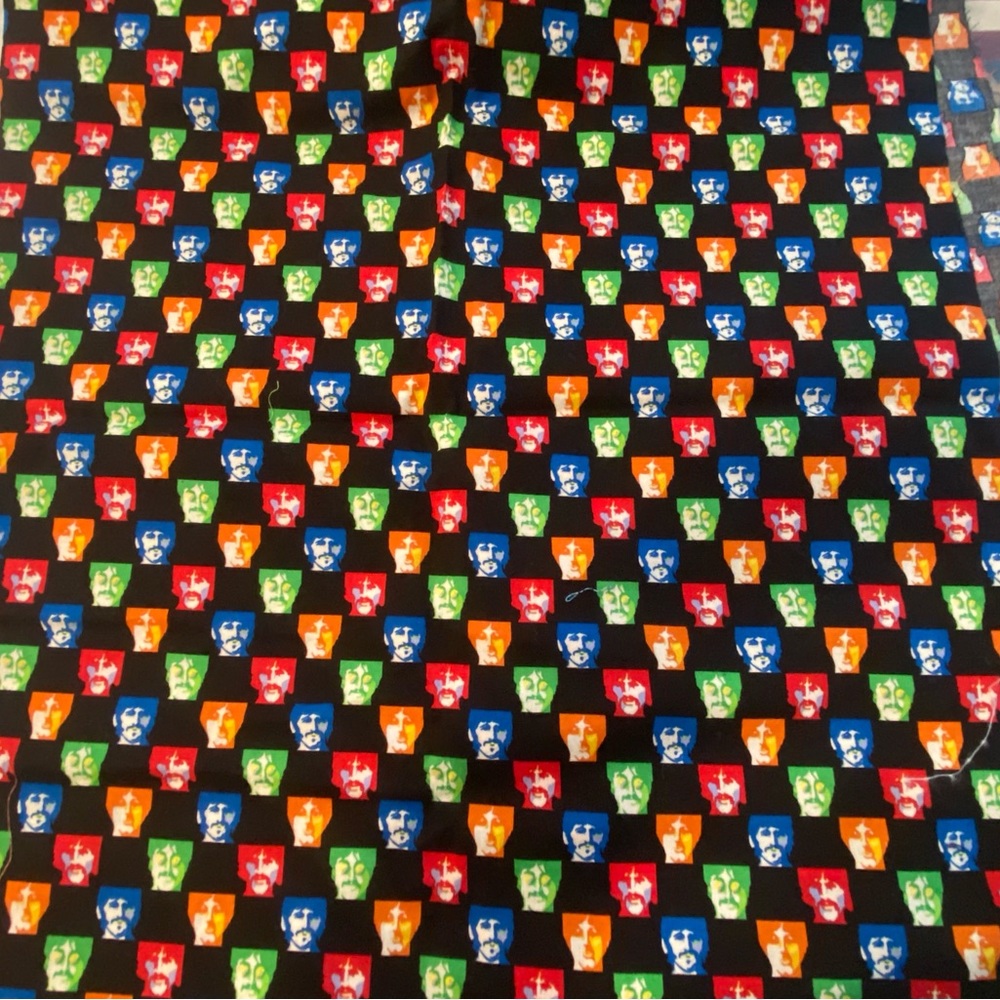Colorful BEATLES Patterned Fabric